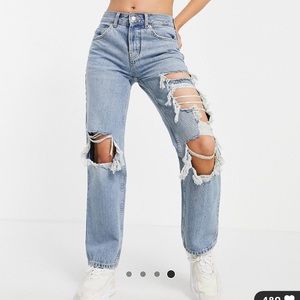ASOS petite mid rise 90s straight leg jeans